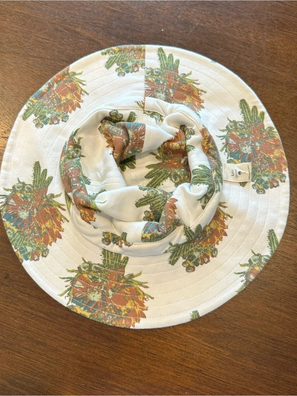 Kate Quinn Tropical Floral Bucket Hat in White